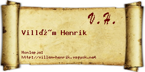 Villám Henrik névjegykártya