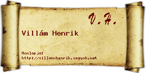 Villám Henrik névjegykártya
