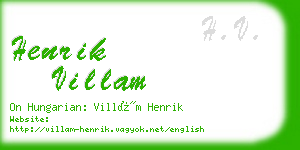 henrik villam business card